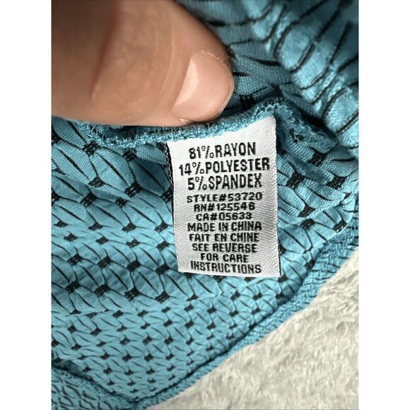 Habitat Women's Sleeveless Tank Top XL Teal Black Geometric - Picture 5 of 10